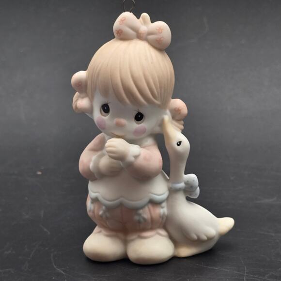 Precious Moments Girl with Goose Ornament Samuel Butcher 1987 - Picture 6 of 6
